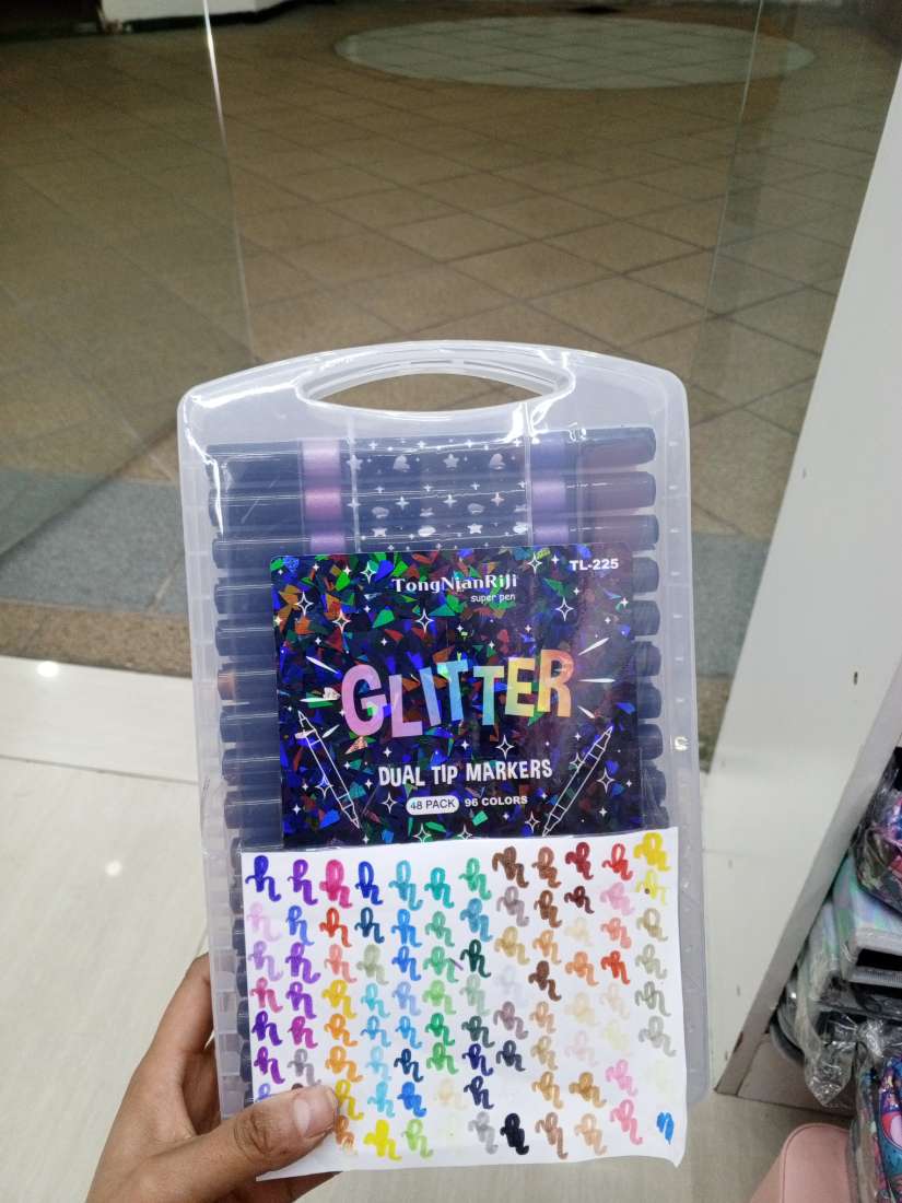 Marcadores con glitter doble punta