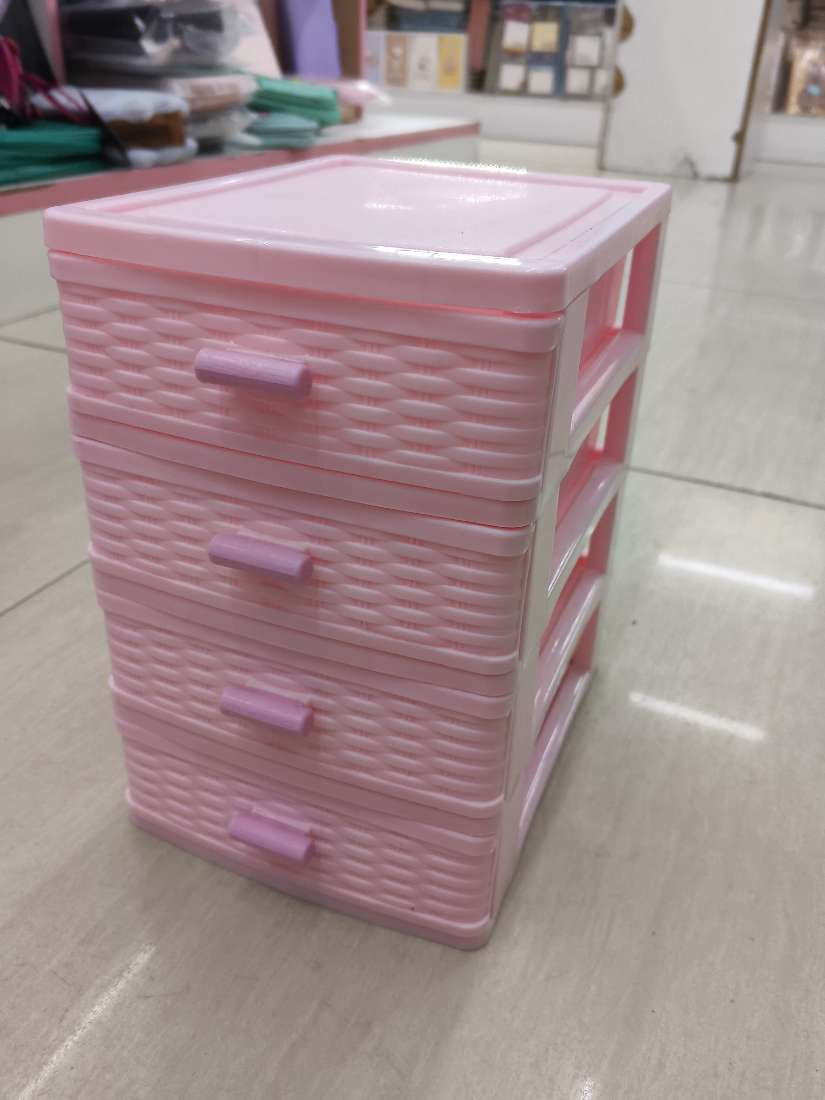 ORGANIZADOR CON CUATRO CAJONES EFECTO MIMBRE