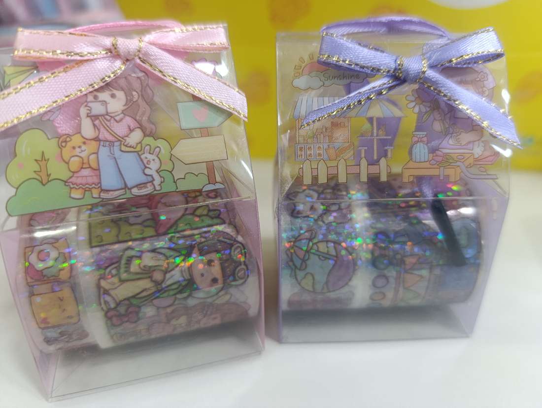 STICKERS EN ROLLO SORPRESA CARTERITA NIÑA KAWAII