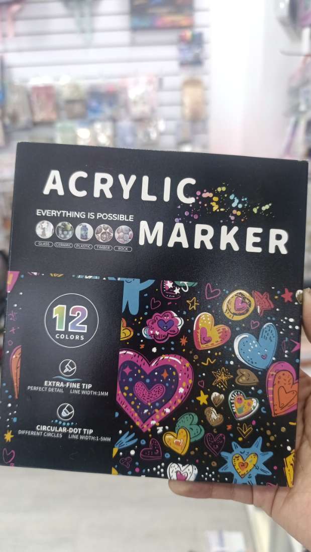 MARCADORES ACRYLIC MARKER DOBLE PUNTA DE 12 UNI