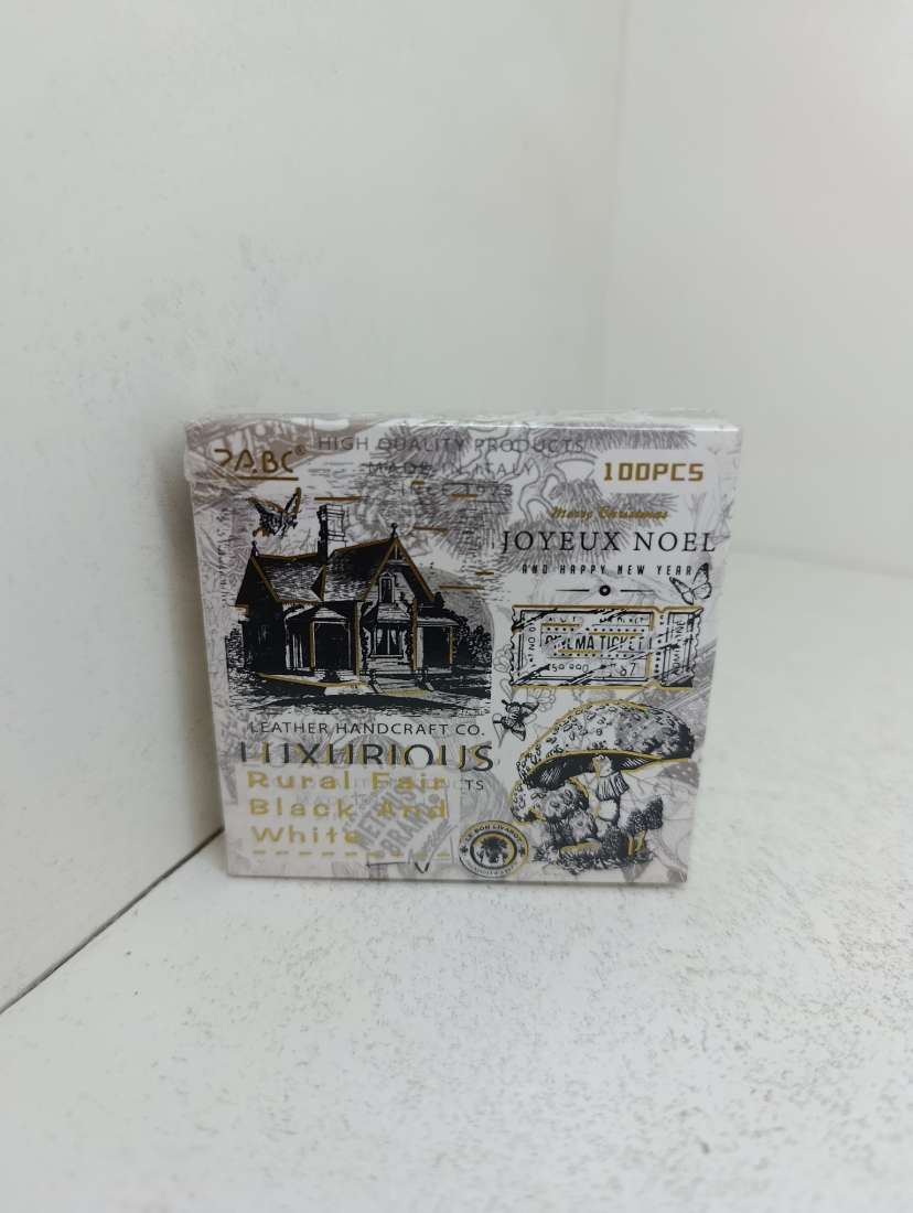 CAJA 100 STICKERS VINTAGE BLACK